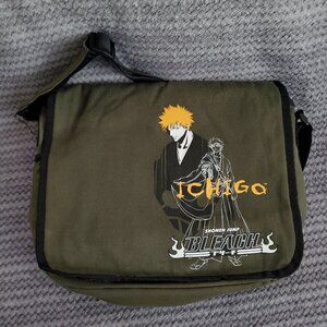 Vintage Y2K 2000s Bleach Ichigo Kurosaki olive green messenger side bag rare